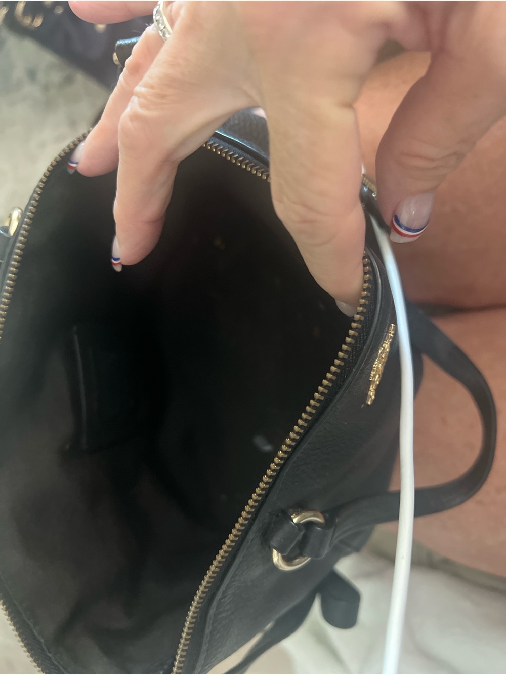 Coach Black Pebbled Leather Crossbody Shoulder Bag with Gold Accents - Picture 2 of 3